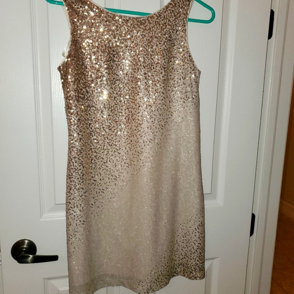 Eliza J gold ombre sequin dress 6p